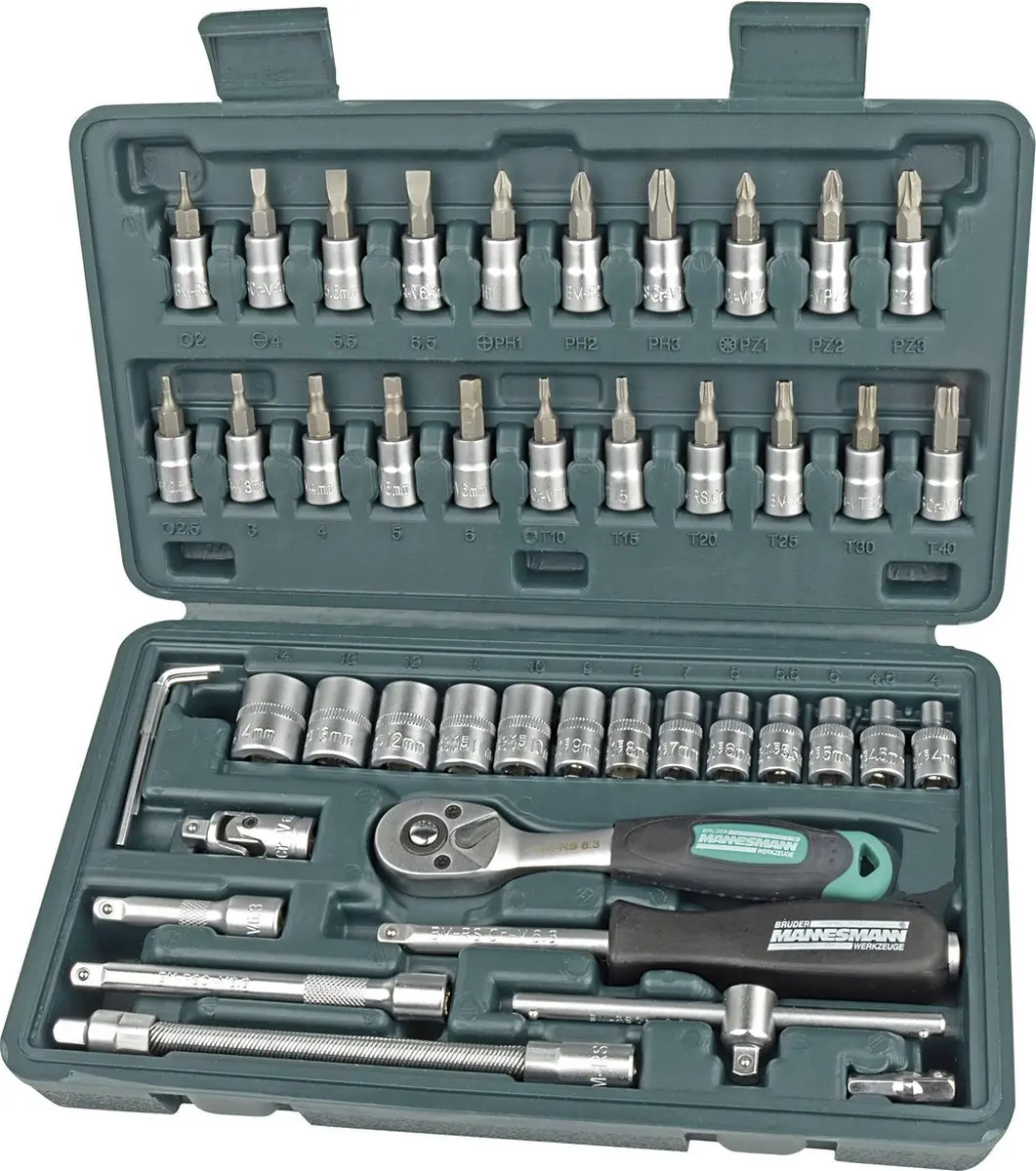 Brüder Mannesmann M2040-SL Doppendoos 46-delig - Zilver - afbeelding 6 van 6
