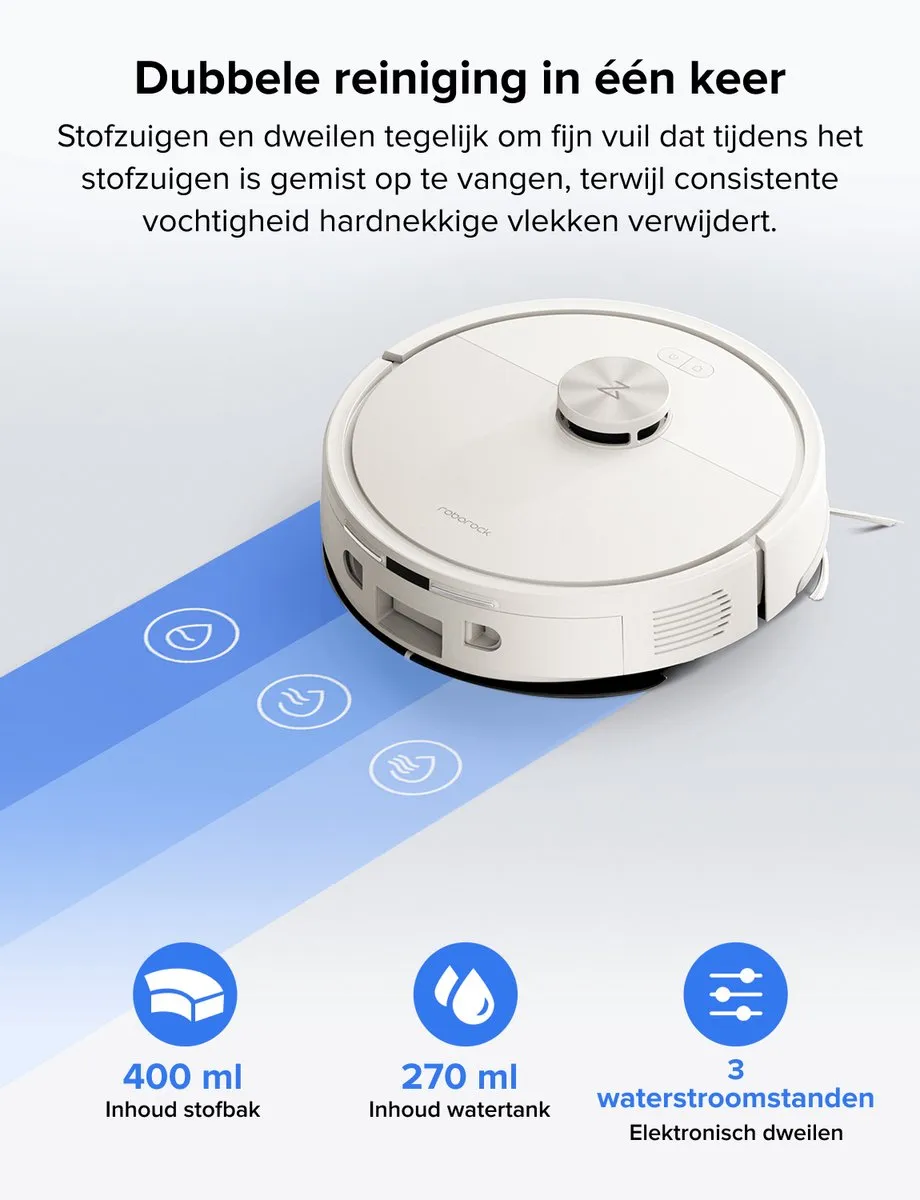 Roborock Q7 L5 Robotstofzuiger 8000 Pa - Wit