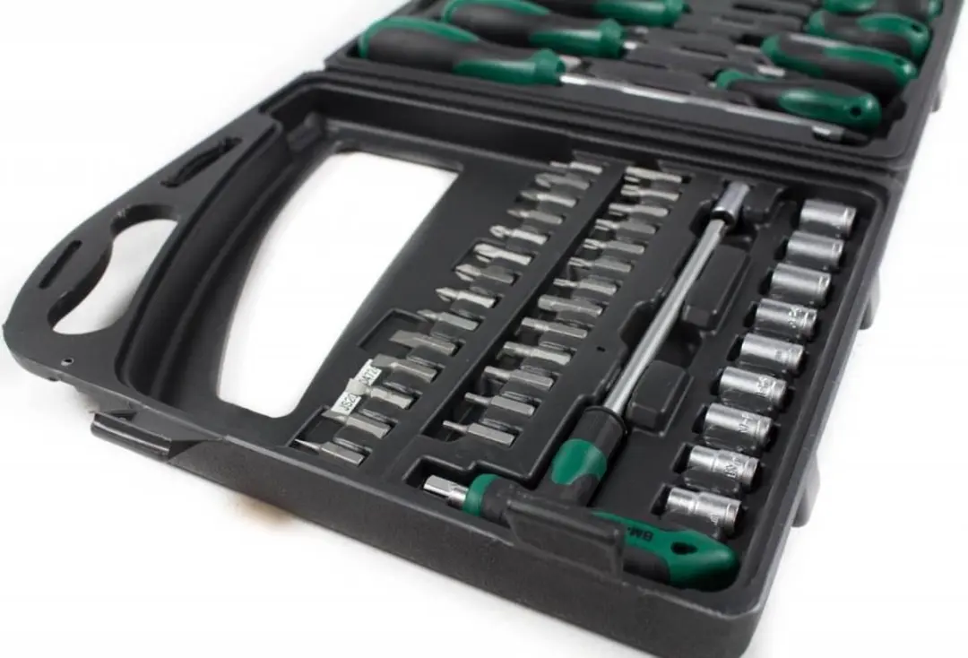 Brüder Mannesmann 11247 Schroevendraaier Bit Doppen Set - 47 Delig - Zwart/Groen
