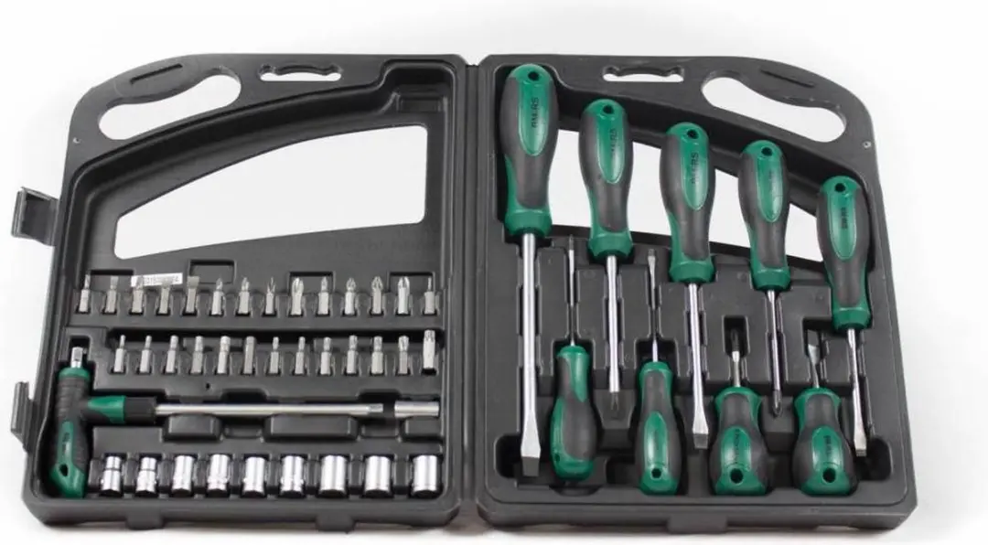 Brüder Mannesmann 11247 Schroevendraaier Bit Doppen Set - 47 Delig - Zwart/Groen - afbeelding 6 van 6