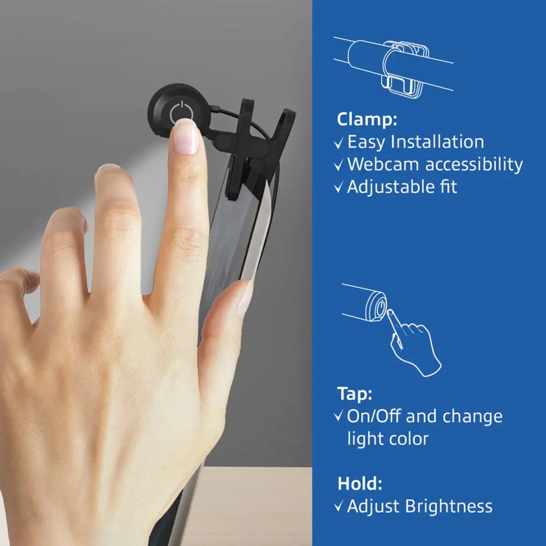 ACT Clip-on Laptop Ledlamp 3000K - USB Voeding