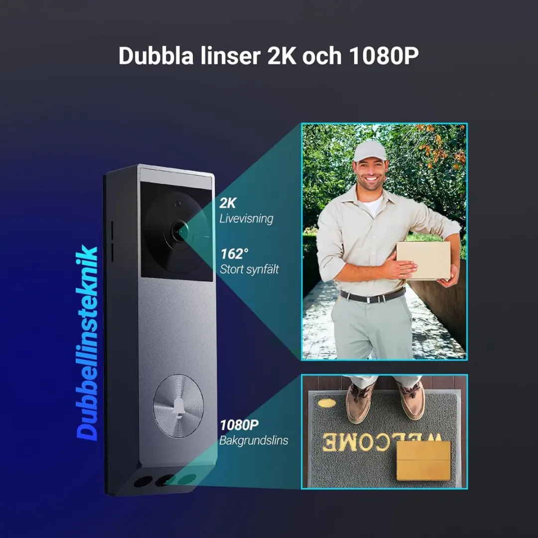 EZVIZ EP3x Pro 2K Doorbel - Zonnepaneel & Smart Screen - Personen/Pakketdetectie - afbeelding 6 van 6