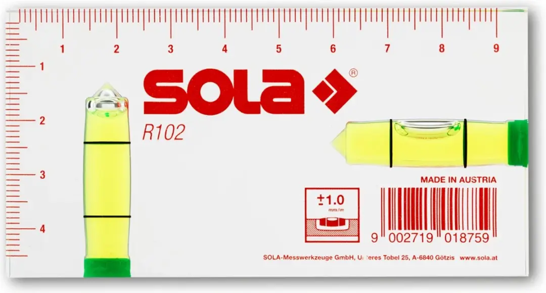 Sola R100 Architectenwaterpas 100x50mm - Rood