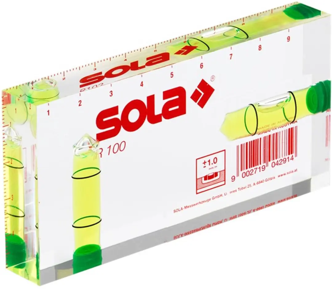 Sola R100 Architectenwaterpas 100x50mm - Rood