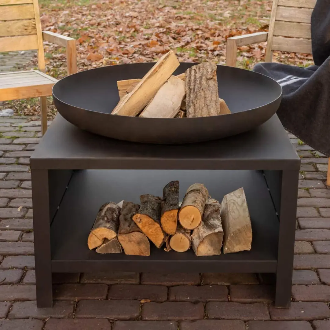 Esschert Vuurschaal 80cm - Houtopslag - Zwart - afbeelding 6 van 6
