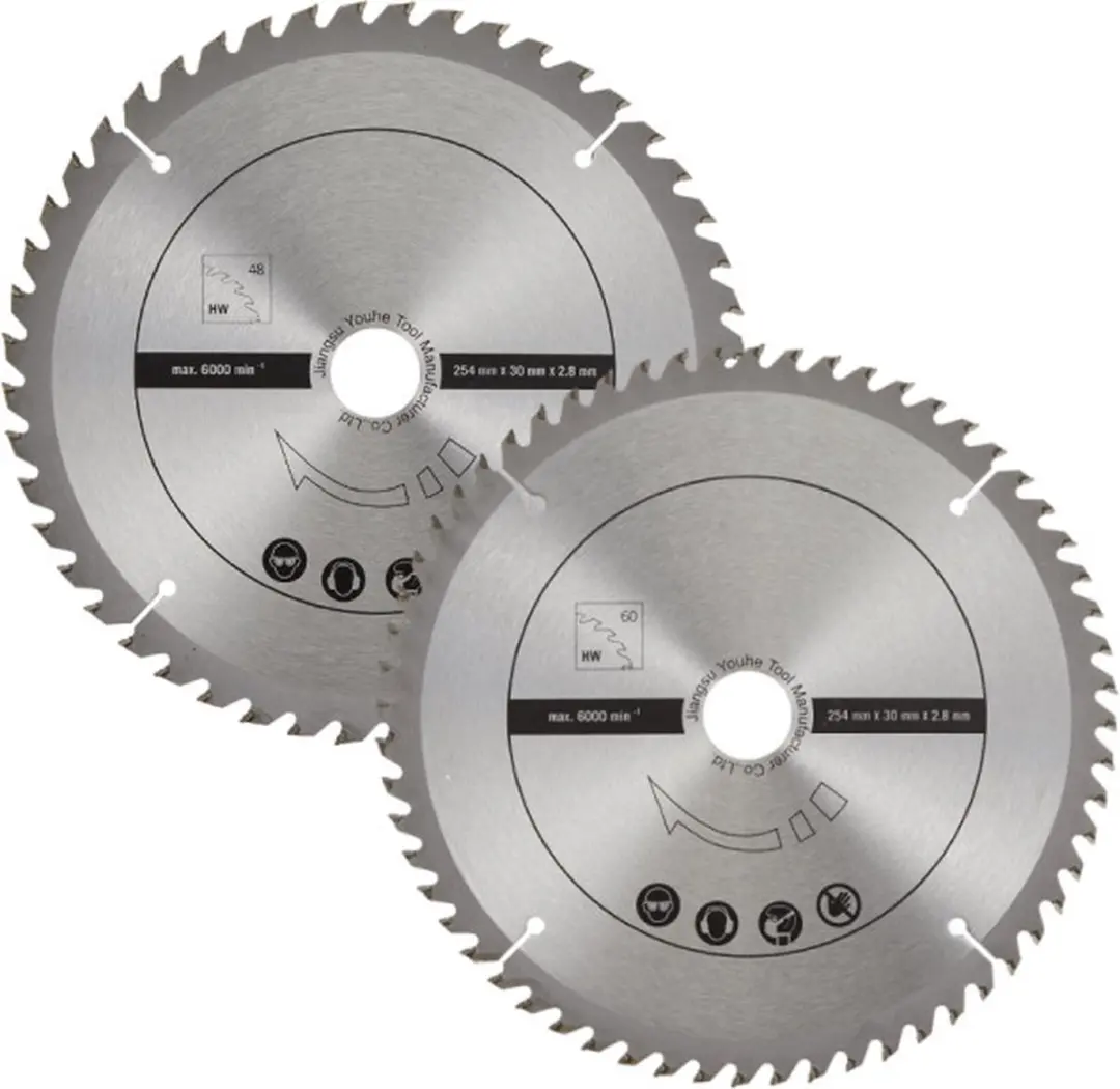 Scheppach Zaagbladenset Ø254mm 60 Tanden - 2 Stuks