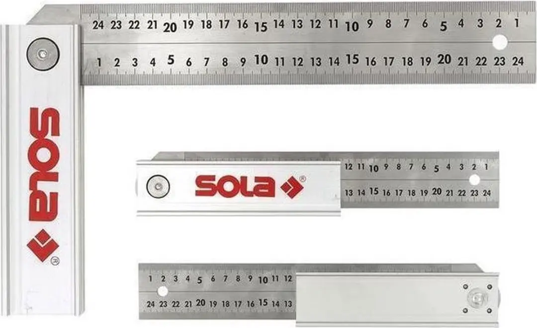 Sola Quattro RVS Verstelbare Winkelhaak 25cm - Zilver