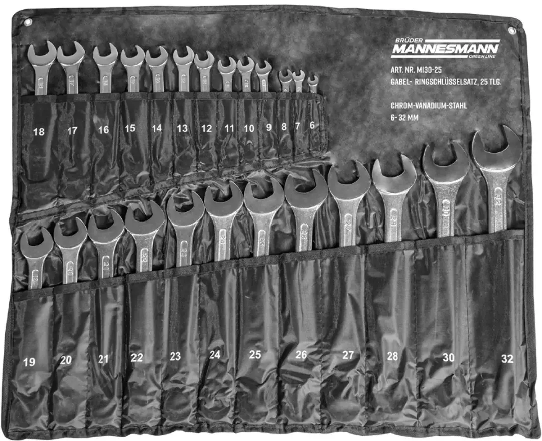 Brüder Mannesmann M 130-25 Ring-Steeksleutelset 25-delig - 7-32 mm