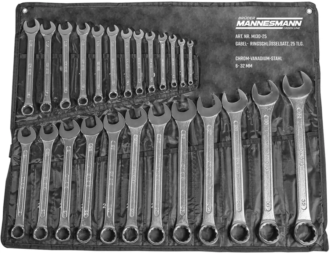 Brüder Mannesmann M 130-25 Ring-Steeksleutelset 25-delig - 7-32 mm