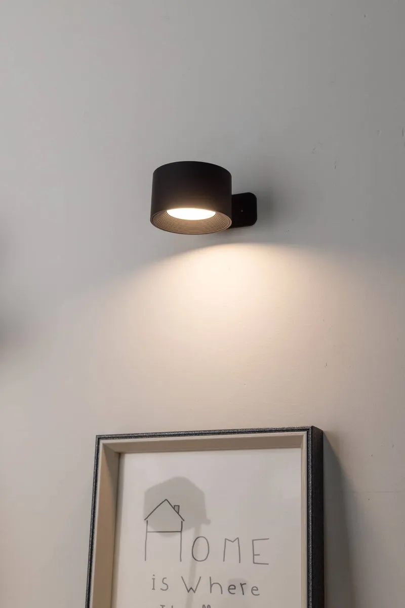 Eglo Muraglie Wandlamp - Oplaadbaar 24u - Ø7.5cm - Zwart