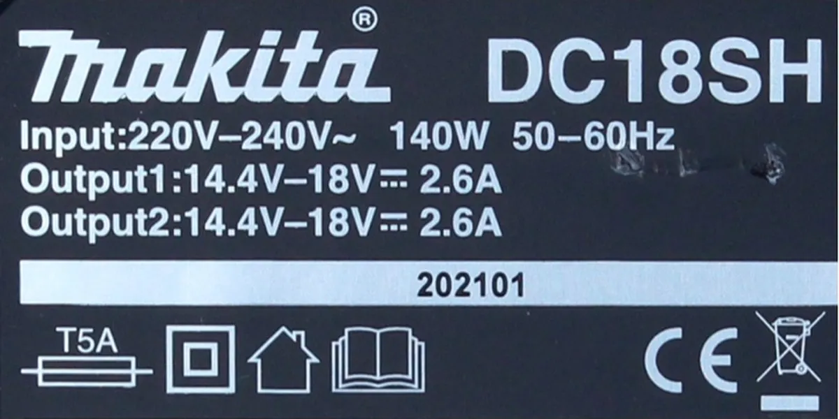Makita Power Source Kit 18V - 2x BL1860B 6.0Ah + DC18SH Lader
