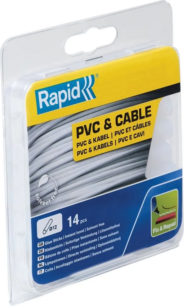 Rapid 12mm Lijmpatronen PVC & Kabels 14 Stuks