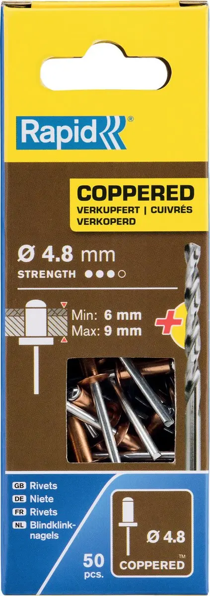 Rapid Klinknagels 5001467 - Ø4,8x12mm Koper/Aluminium - 50 Stuks