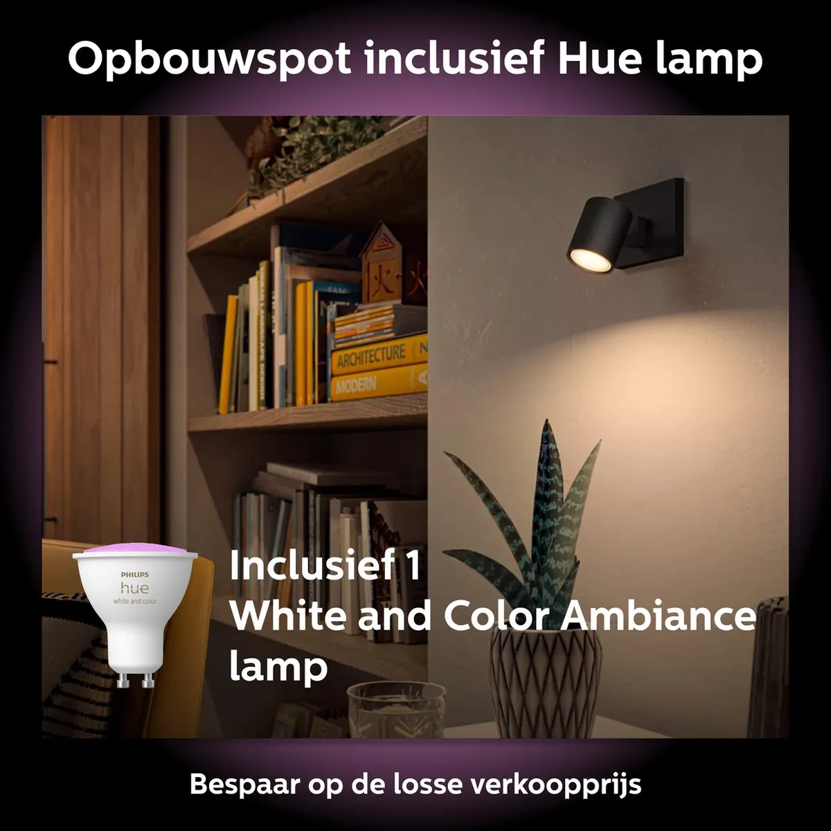 Philips Hue Runner Opbouwspot Zwart - GU10 RGBW