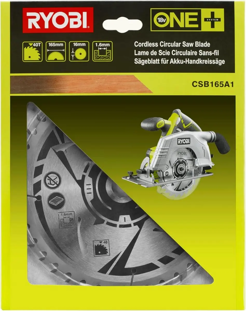 Ryobi CSB165A1 Cirkelzaagblad 165mm TCT - Hout