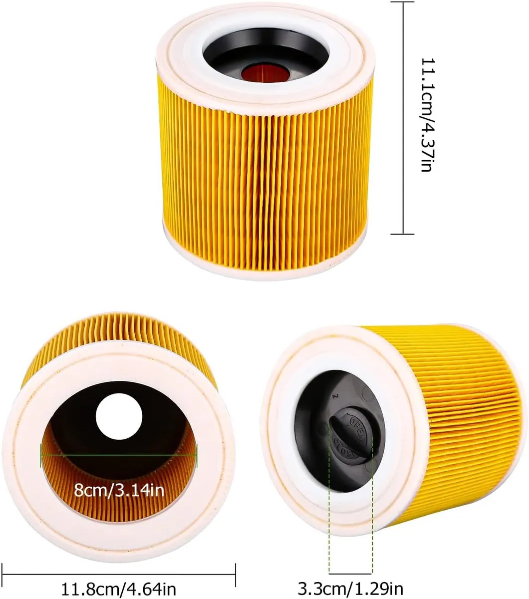 Filter Cartridge - Set Van 2 Stuks - Stofzuiger Filter Voor Kärcher - Voor WD3 Premium WD2 WD3 WD3P MV2 MV3 - Vervangfilter WD3 - 6.414-552.0/64145520