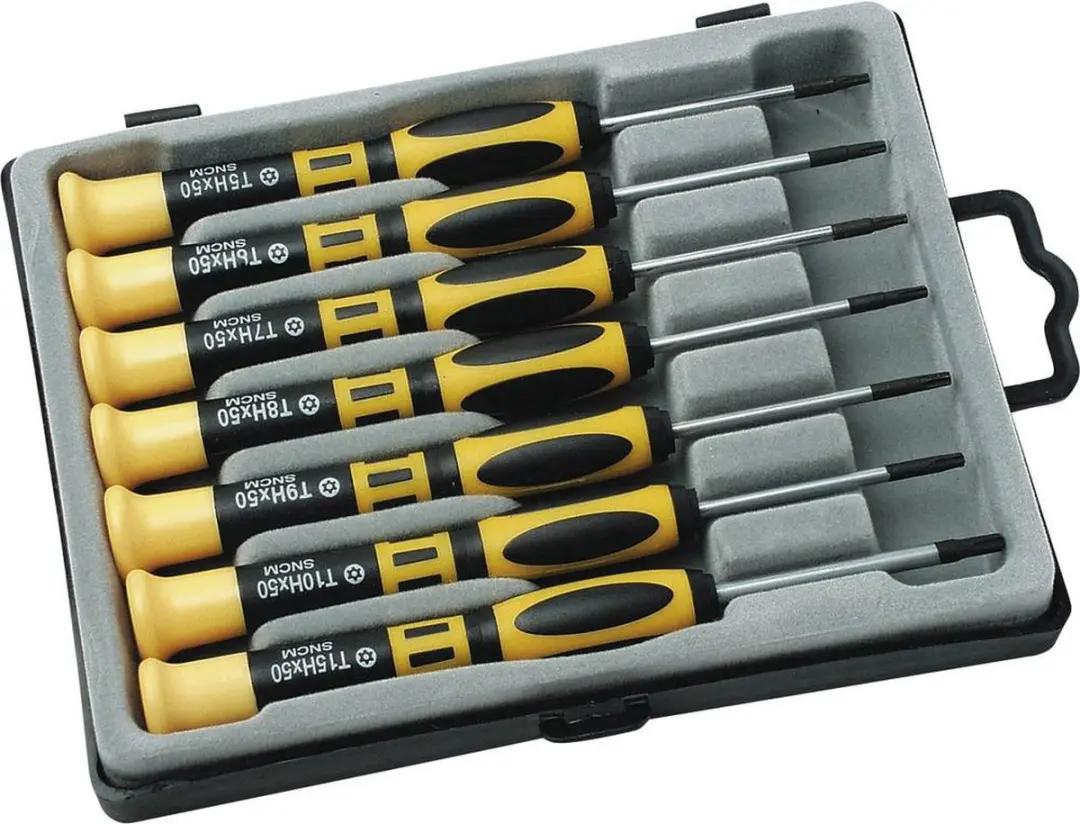 Brüder Mannesmann M11730 Schroevendraaierset Torx - 7-delig Zwart/Geel - afbeelding 6 van 6