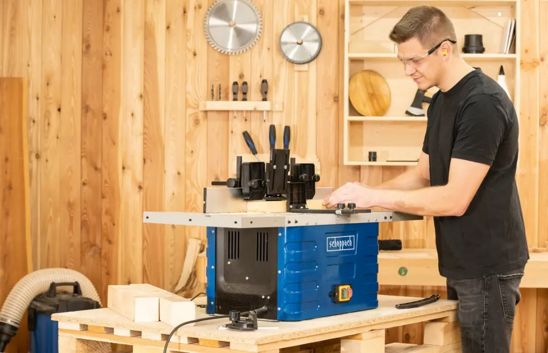 Scheppach HF50 Tafelfrees 1500W - Blauw - afbeelding 6 van 6