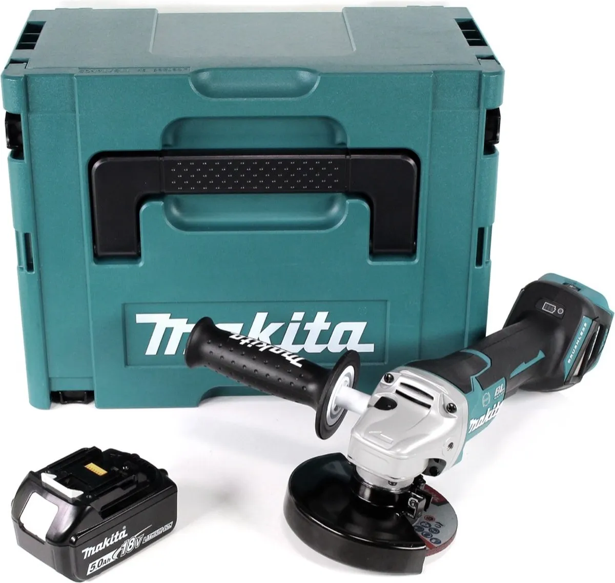 Makita DGA 517 T1J Haakse Slijper 18V 125mm - 5.0Ah - Makpac