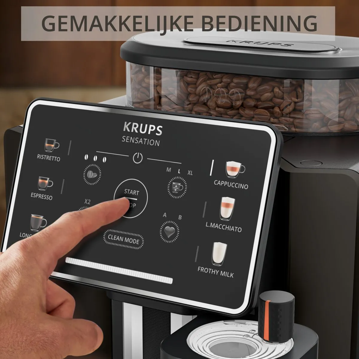 Krups Sensation Milk EA9129 Volautomatische Espressomachine - 6 Recepten - Zwart
