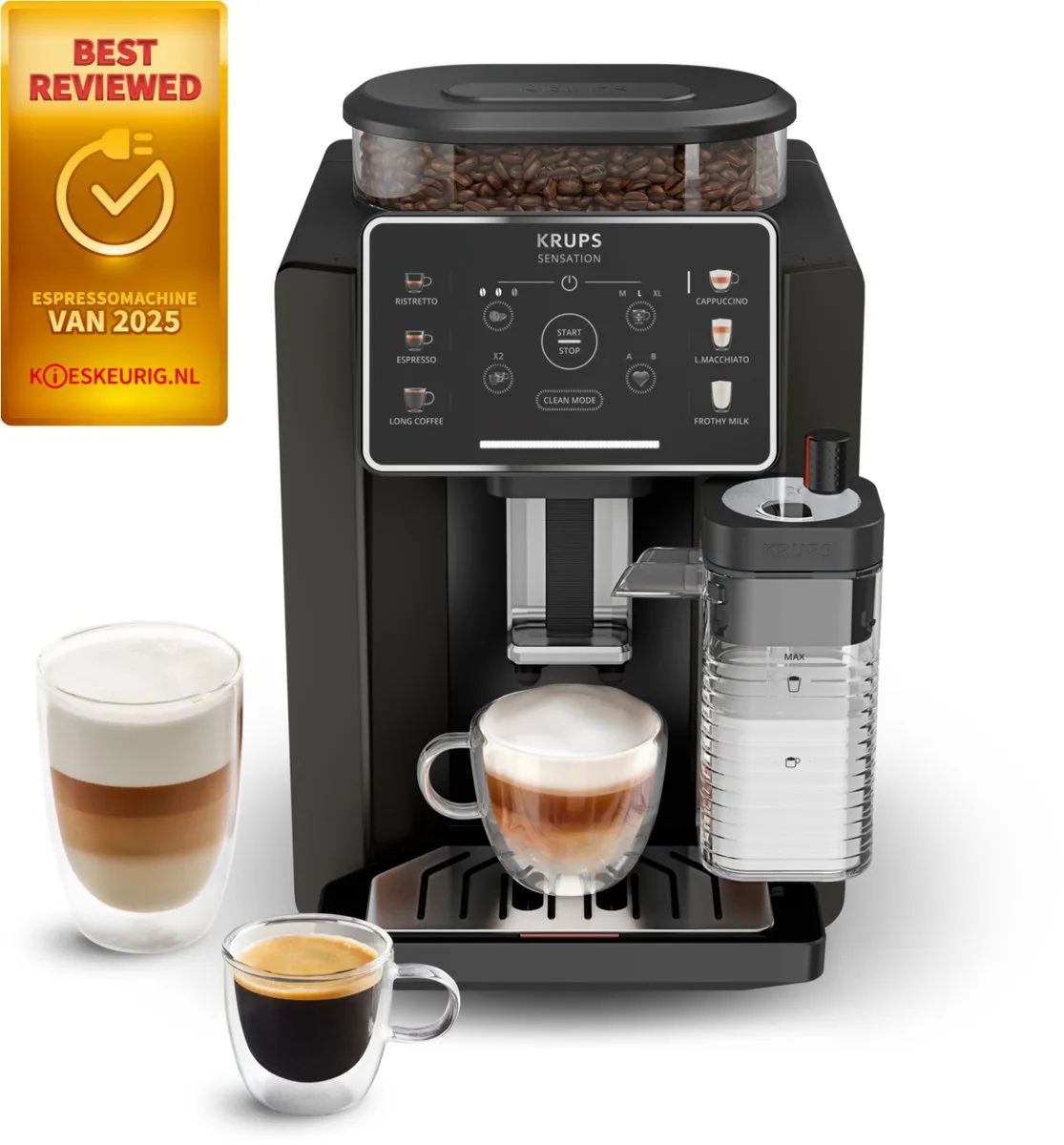 Krups Sensation Milk EA9129 Volautomatische Espressomachine - 6 Recepten - Zwart