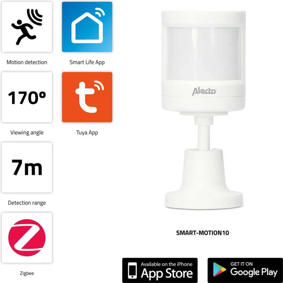 Alecto SMART-MOTION10 Zigbee Bewegingsensor Wit