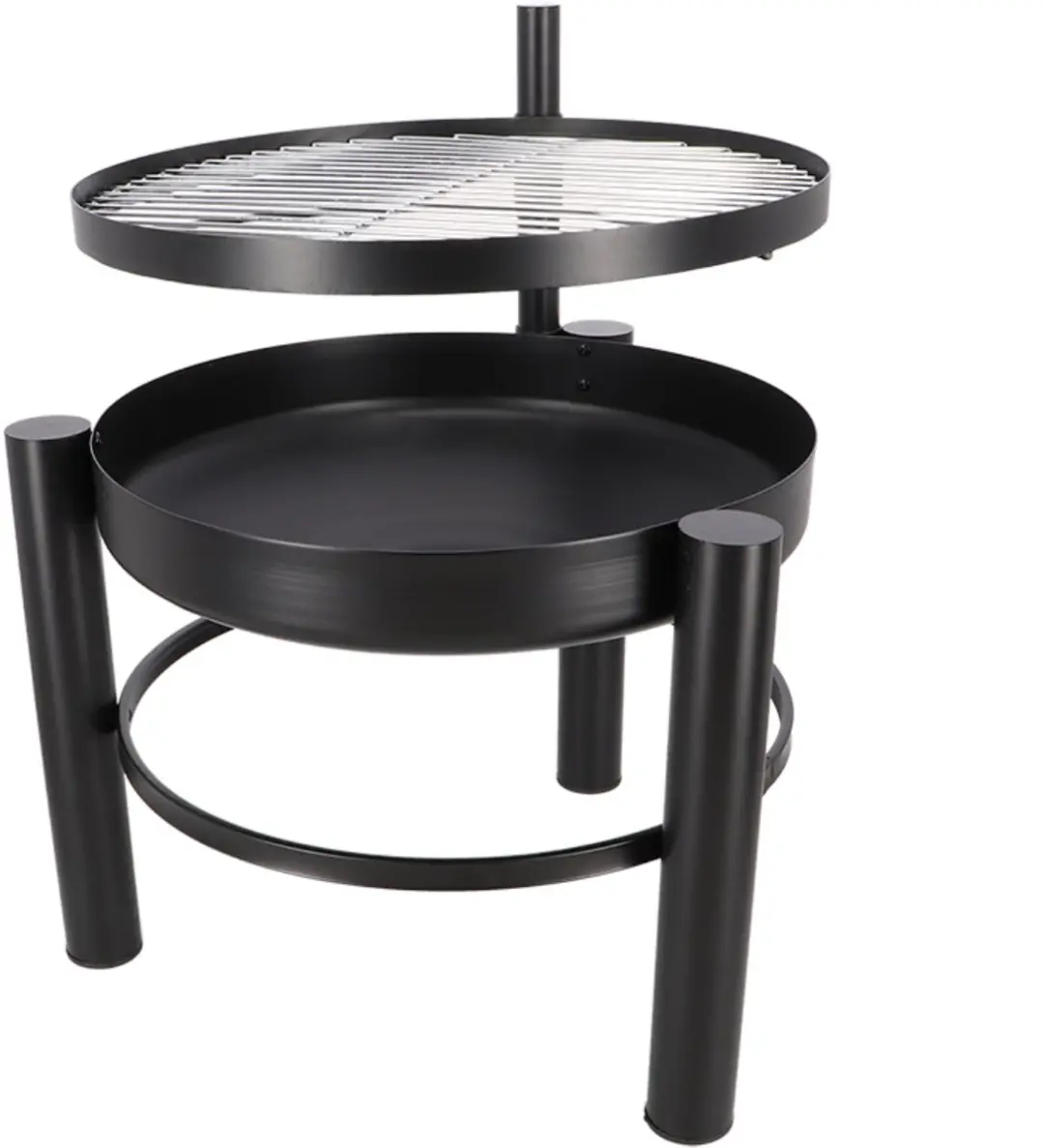 Esschert Design Vuurschaal met grill S - Zwart