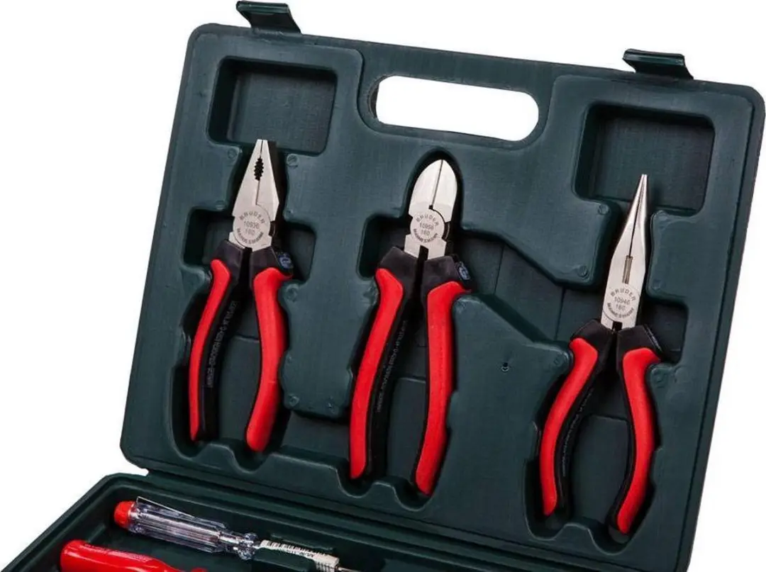 Brüder Mannesmann 11240 Elektro Gereedschapset - 11-delig - Rood/Zwart