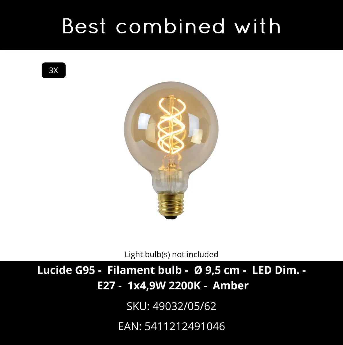 Lucide Circle Hanglamp 3xE27 - Zwart