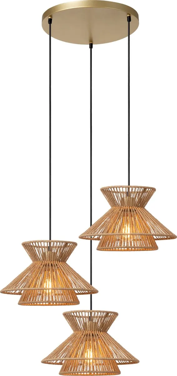 Lucide Tasman Hanglamp 3xE27 Naturel