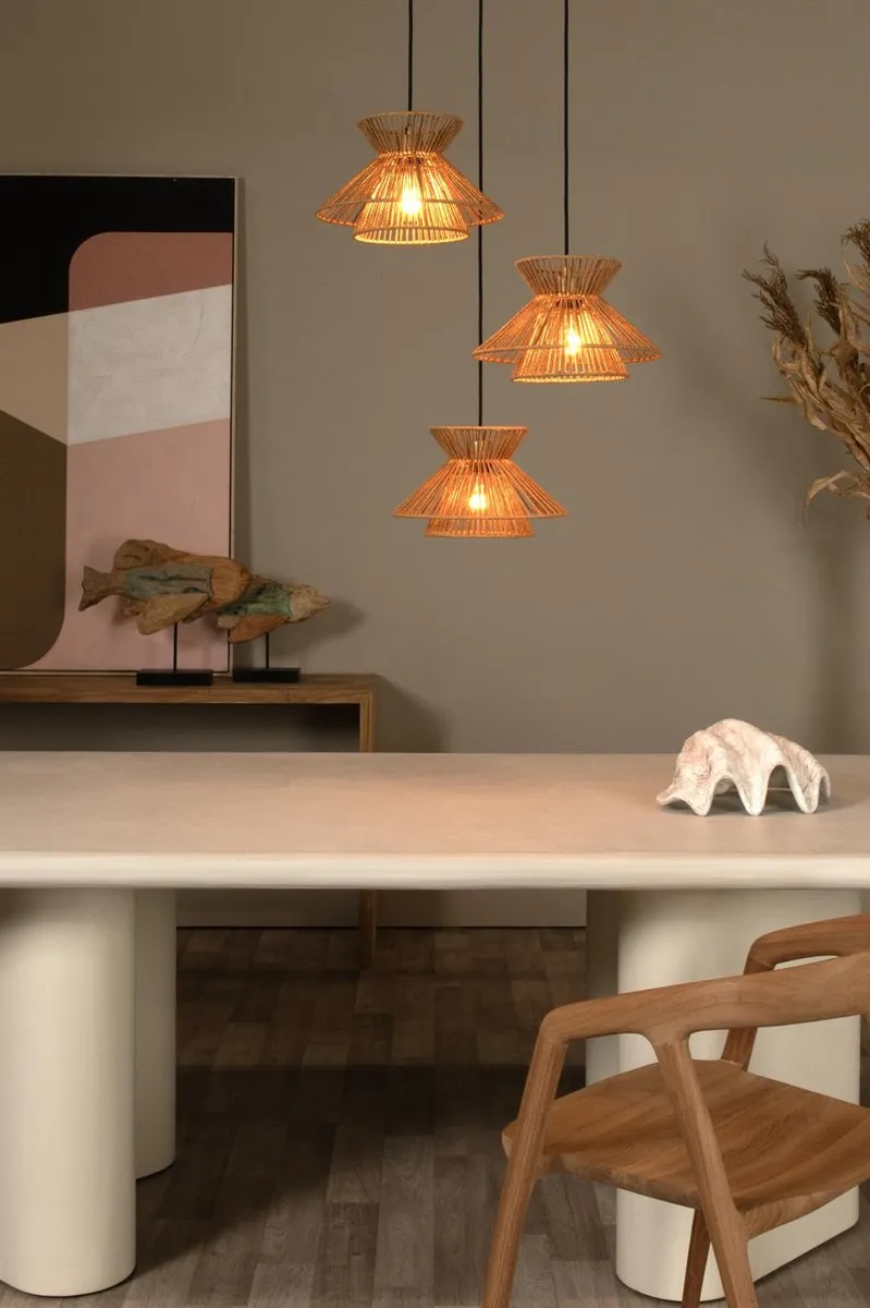 Lucide Tasman Hanglamp 3xE27 Naturel