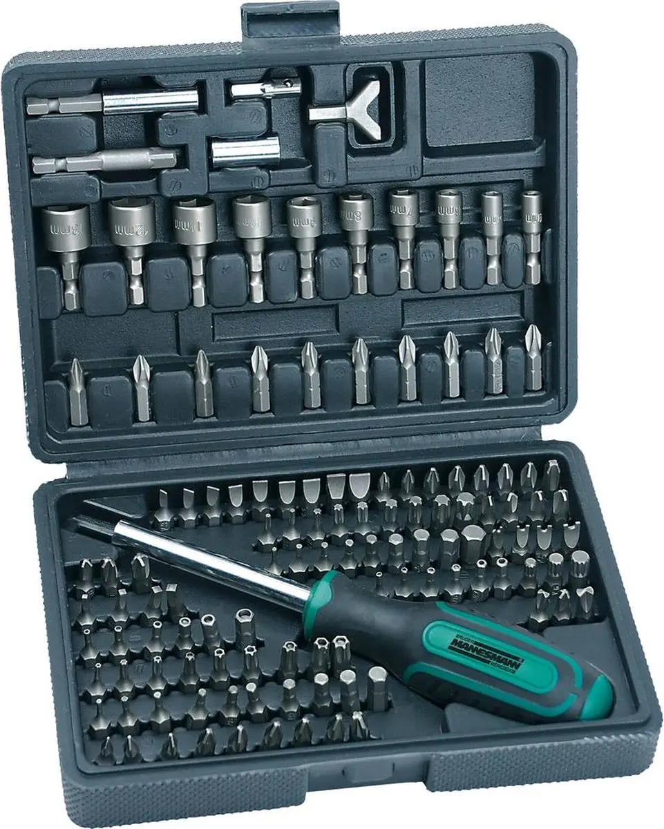 Brüder Mannesmann M29896 Bitset 122-delig - Groen/Zwart
