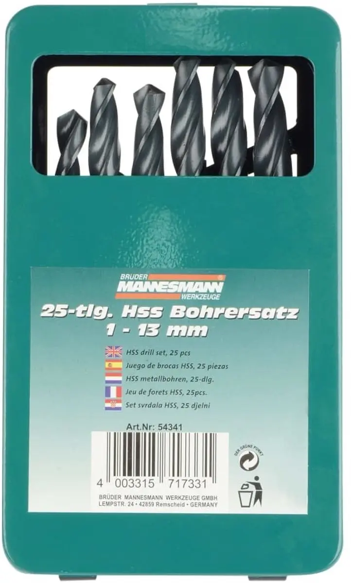 Brüder Mannesmann M54341 Spiraalboorset 25-delig