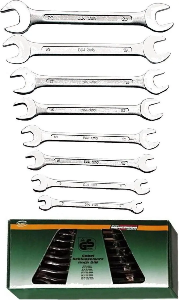 Brüder Mannesmann M 110-08DIN Steeksleutelset 8-delig 6-22mm