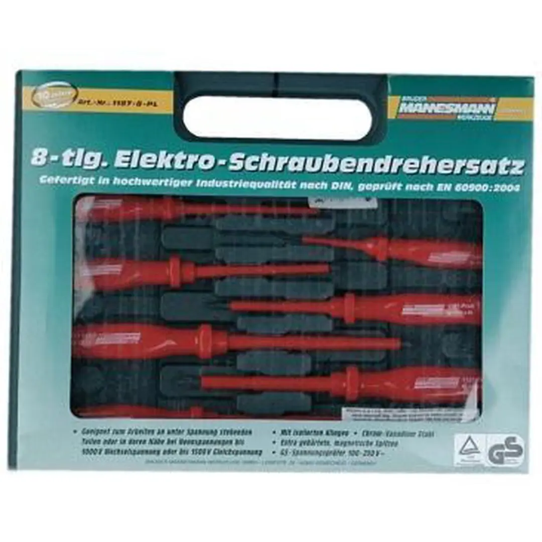 Brüder Mannesmann 8-delige Schroevendraaierset - Rood