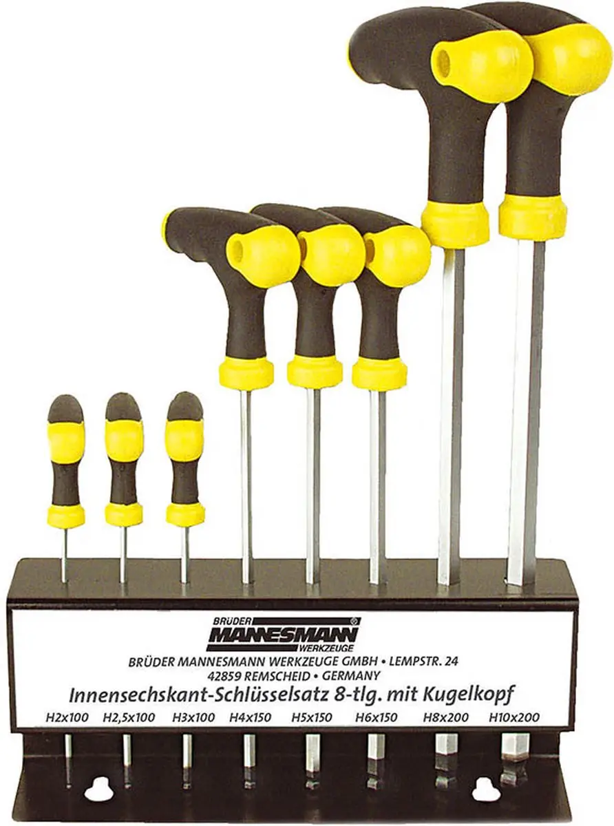 Brüder Mannesmann DS18165 Kogelkop Inbus T-grepen Set