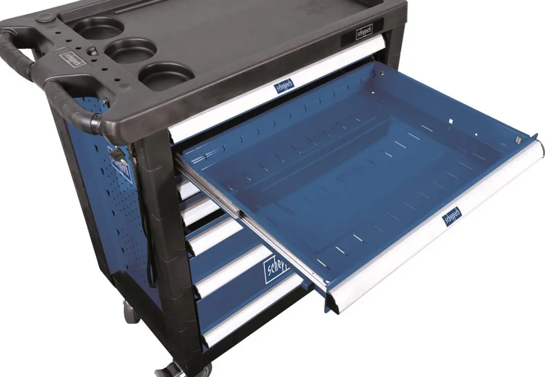Scheppach TW1000 Gereedschapswagen - 263-delig - 7 Lades - Blauw/Zwart
