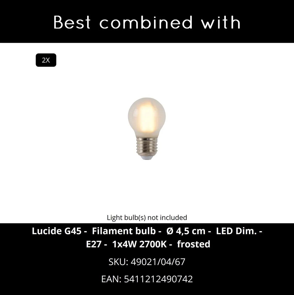 Lucide FRESH Plafonnière Badkamer Ø35cm 2xE27 - Wit