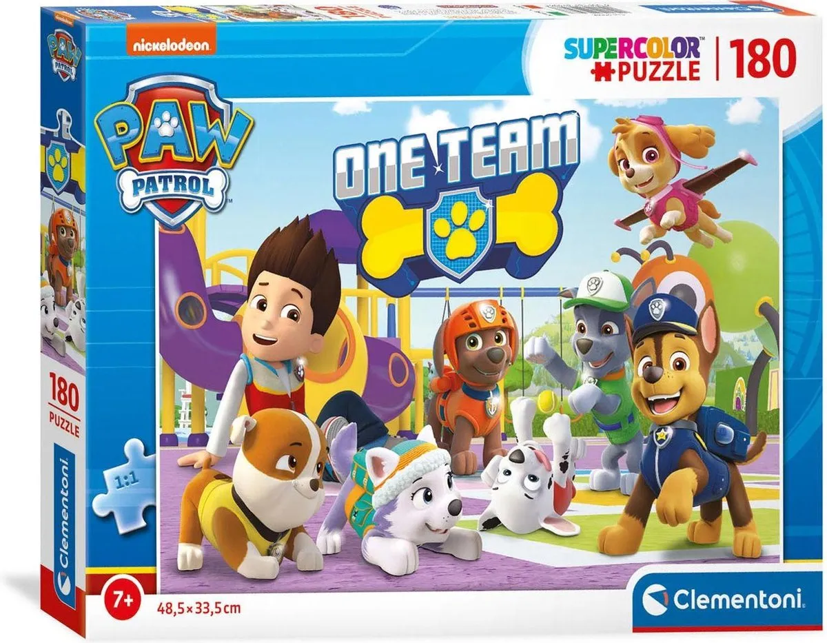 Clementoni Paw Patrol Puzzel 180 Stukjes - Metallic Finish