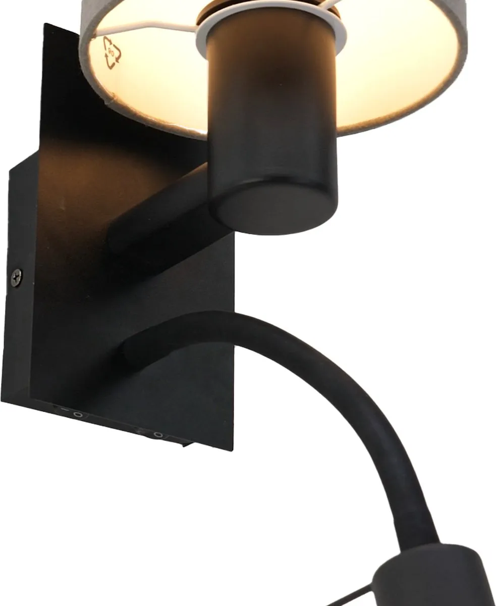Eglo Pasteri Wandlamp 2 Lichtpunten E27 - 38cm - Zwart/Bruin/Antraciet
