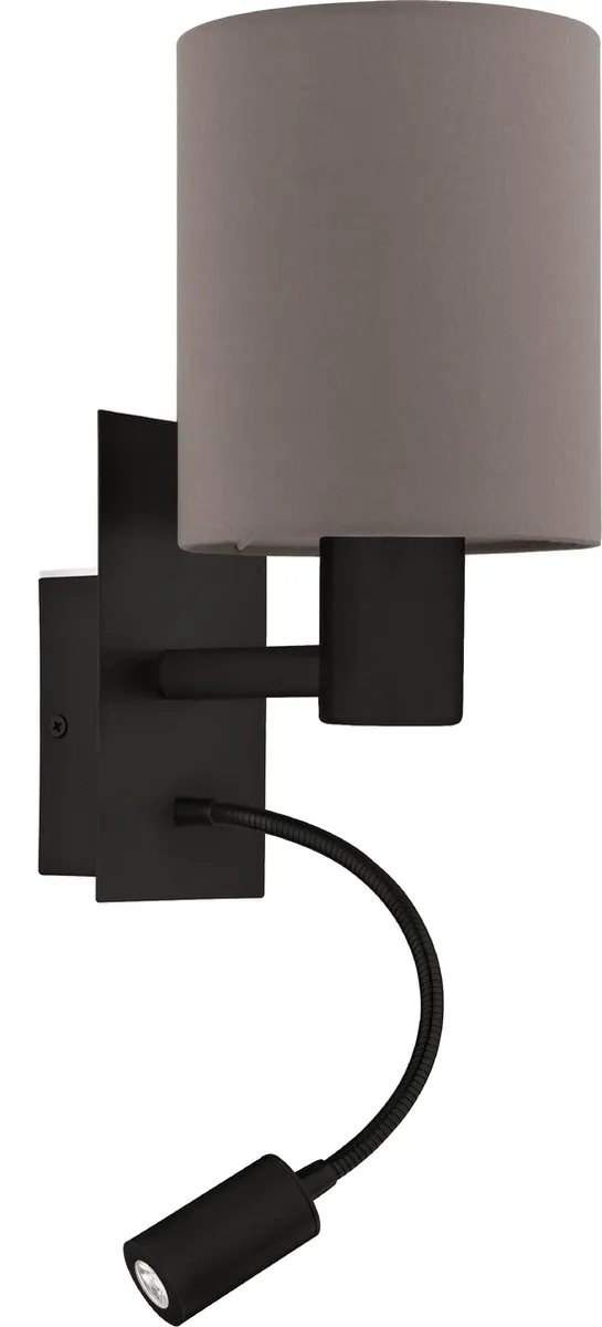 Eglo Pasteri Wandlamp 2 Lichtpunten E27 - 38cm - Zwart/Bruin/Antraciet