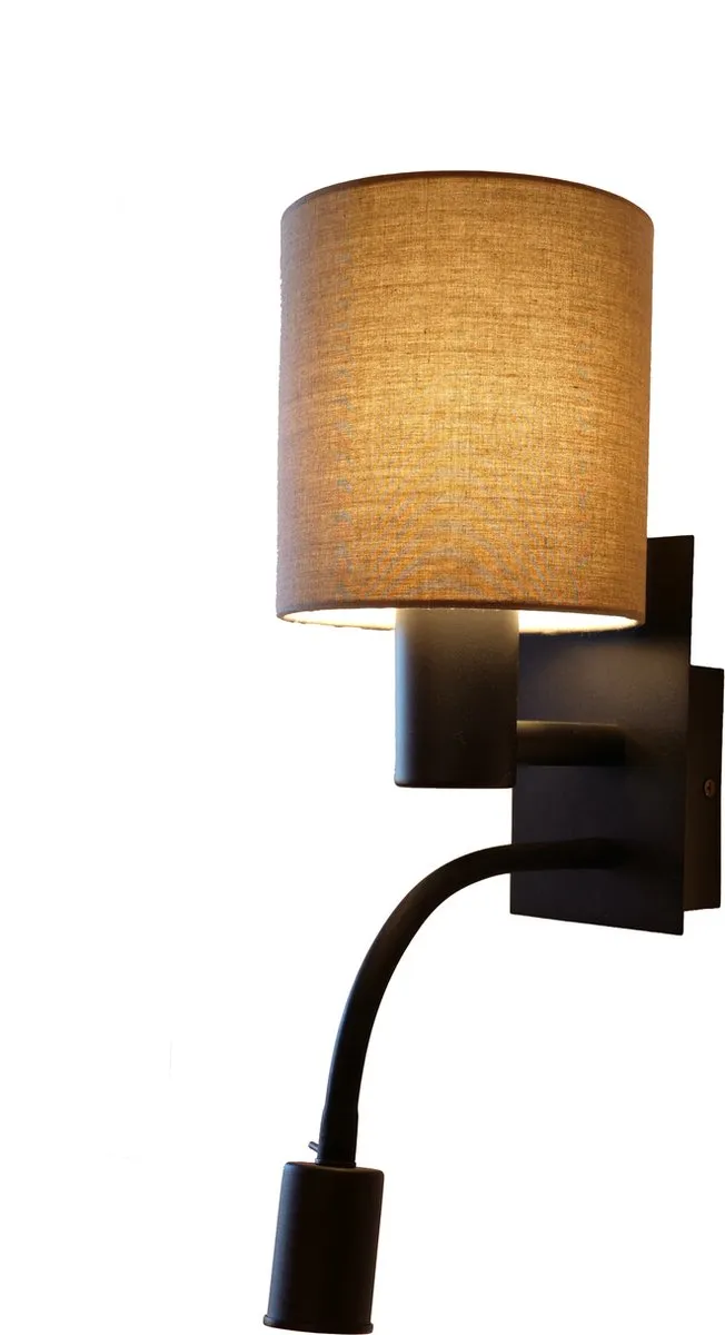 Eglo Pasteri Wandlamp 2 Lichtpunten E27 - 38cm - Zwart/Bruin/Antraciet