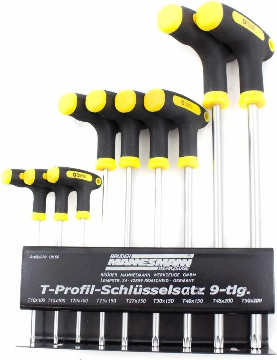 Brüder Mannesmann M18166 Torx T-grepen - 9 Stuks
