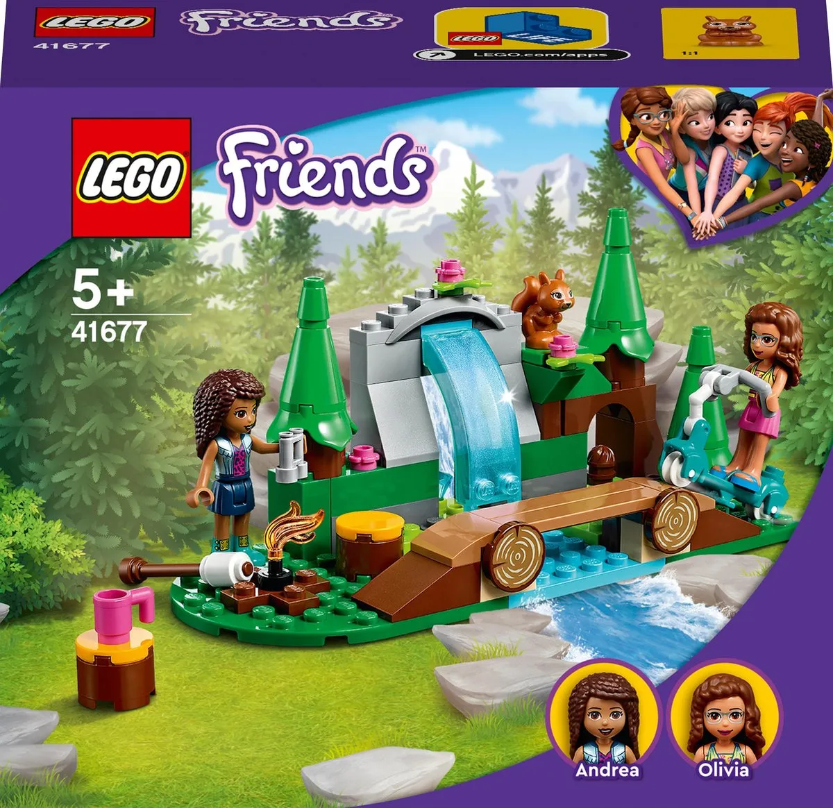 LEGO Friends Waterval Camping Avontuur 41677