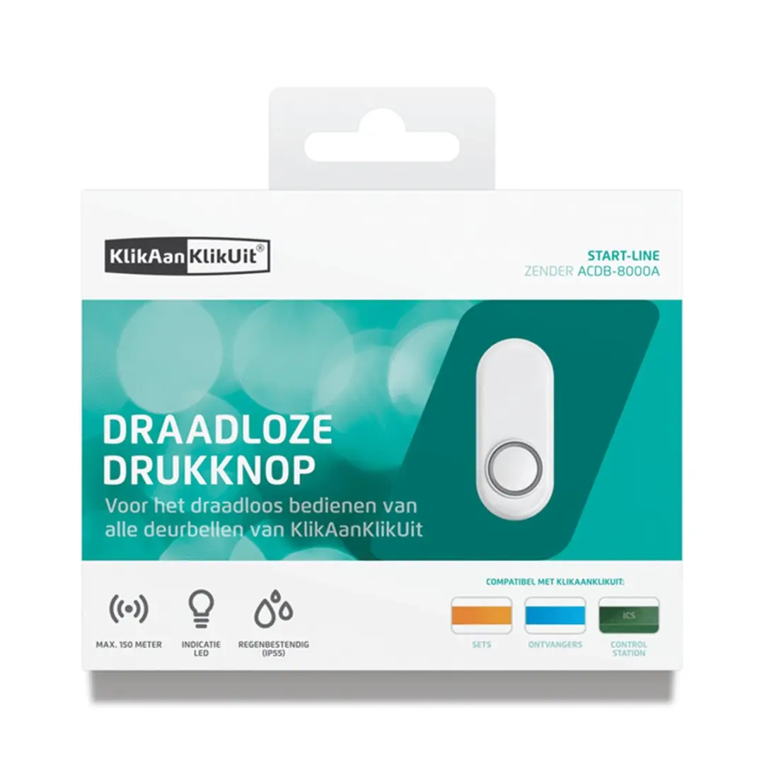 KlikAanKlikUit ACDB-8000A Draadloze Deurbel - Wit