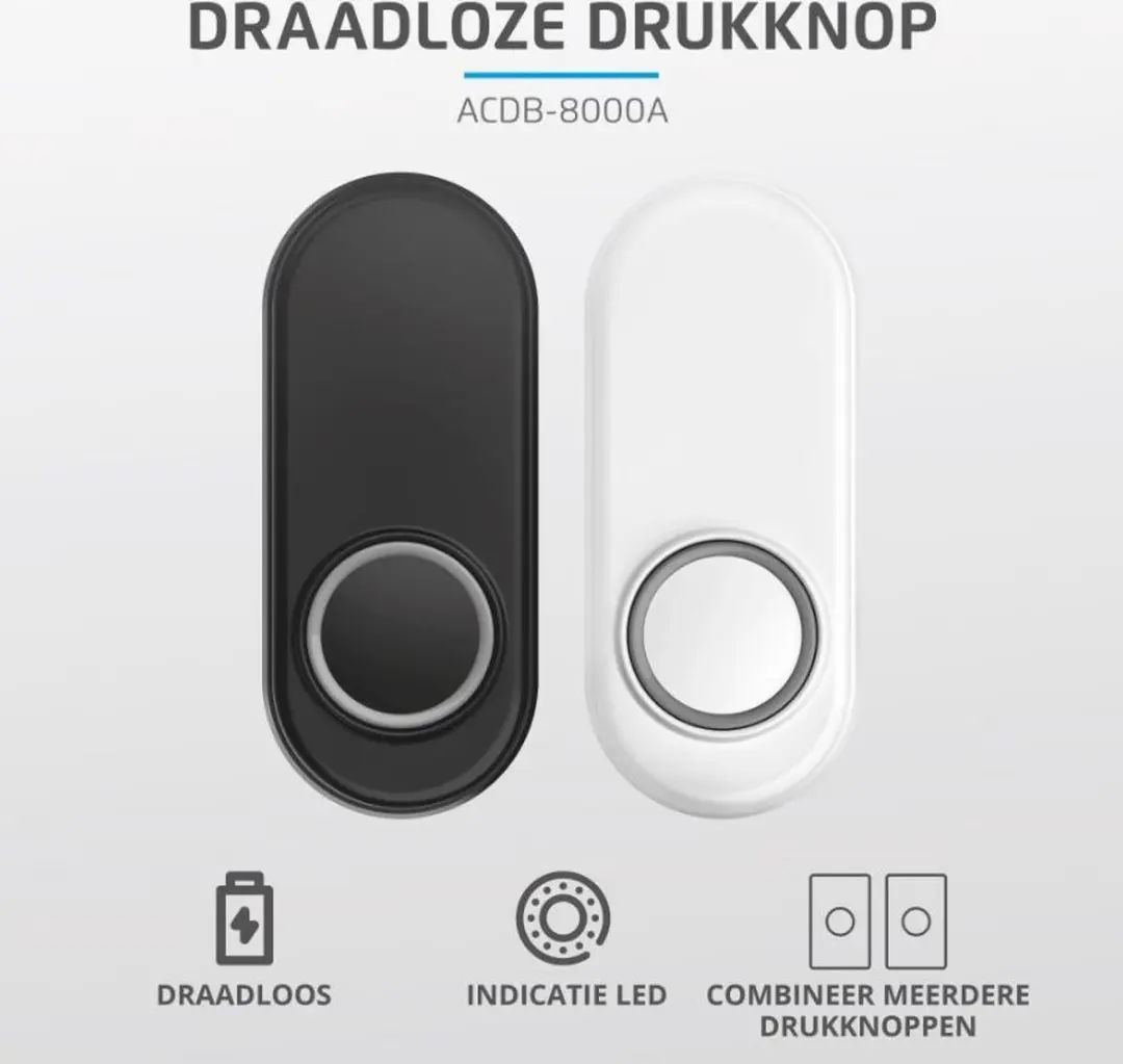 KlikAanKlikUit ACDB-8000A Draadloze Deurbel - Wit