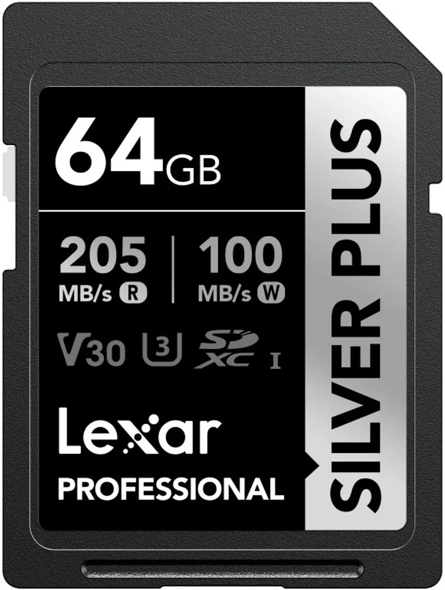 Lexar 64GB SD Silver Plus LSDSIPL064G-BNNNU - 205MB/s