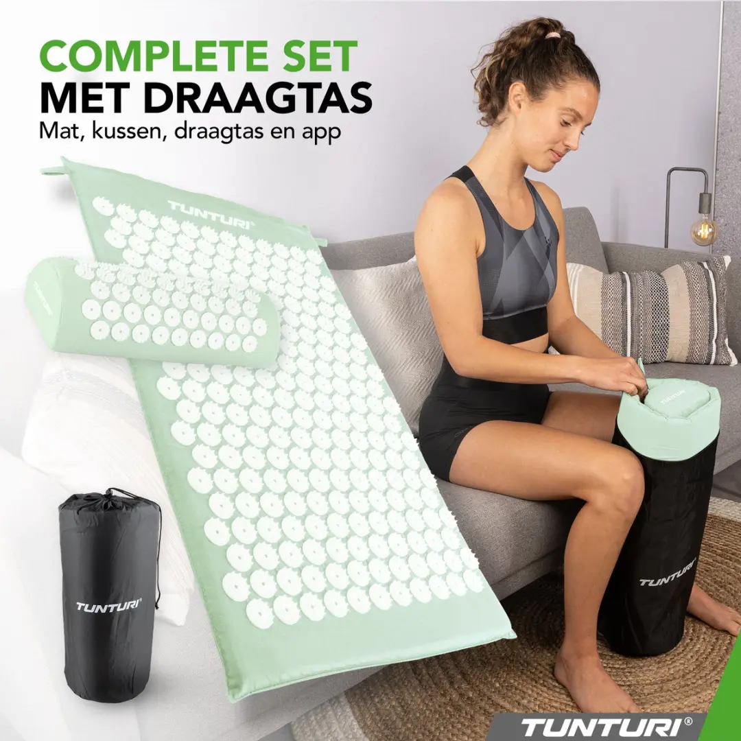 Tunturi Spijkermat met Kussen - Mint - 68x42cm