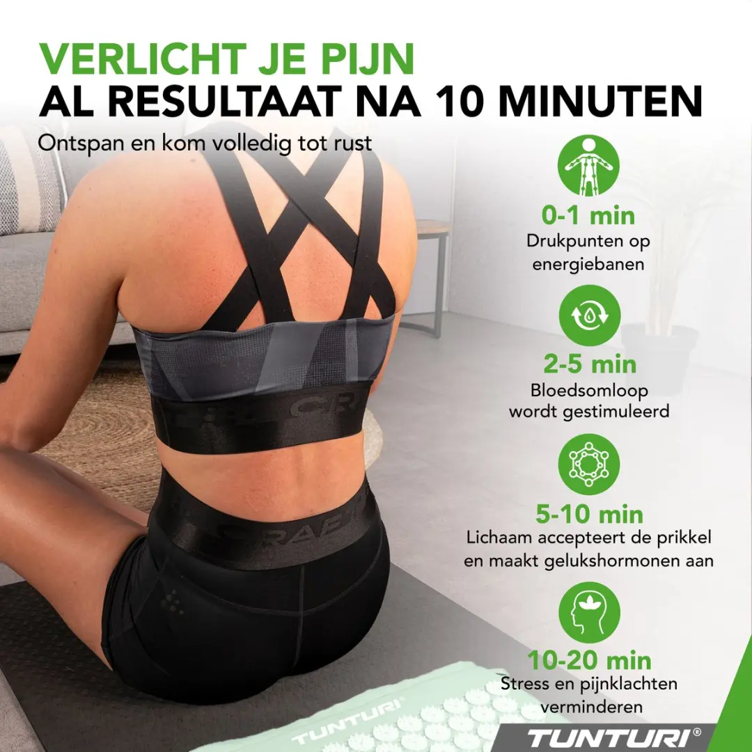 Tunturi Spijkermat met Kussen - Mint - 68x42cm