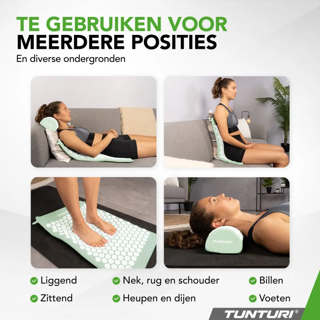 Tunturi Spijkermat met Kussen - Mint - 68x42cm
